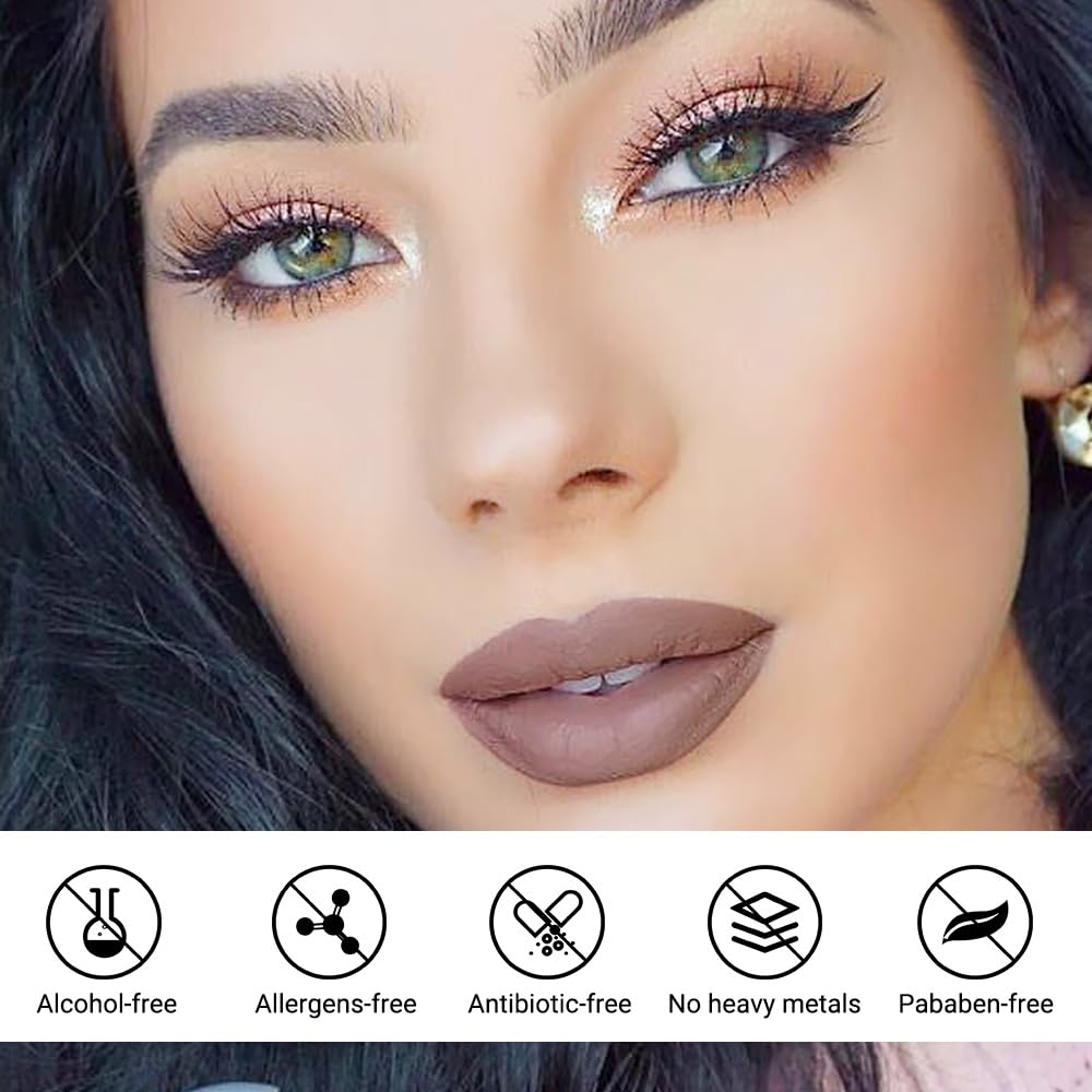 evpct Lip Tains Peel off, Peel off Lip Liner Tattoo Lip Stain Tint Gloss Marker Makeup, Long Lasting Waterproof 24 Hours Matte Finish Transfer-proof Pigmented Color Stay Lipsticks, 140 Taupe