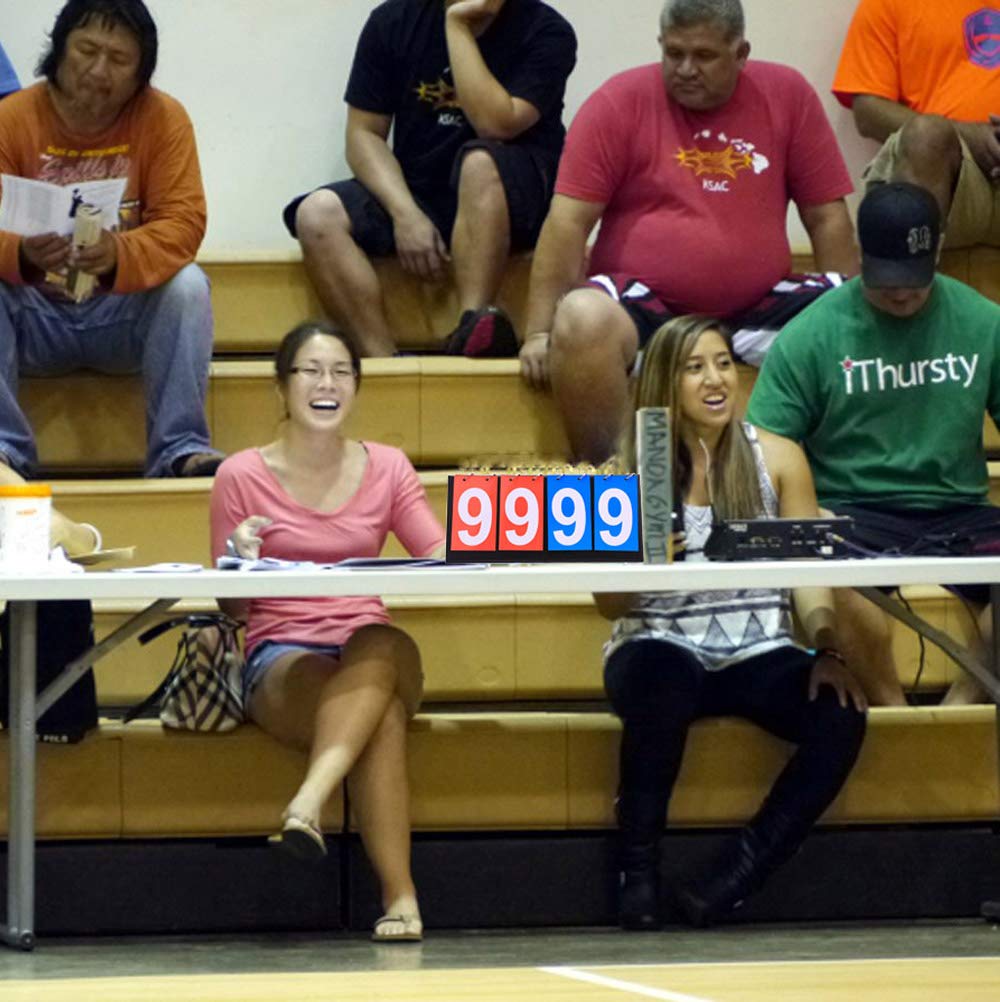 APORO 4-Digital Portable Table Top Scoreboard Flipper, Multi Sports Score Flip Scoreboard (0-99)