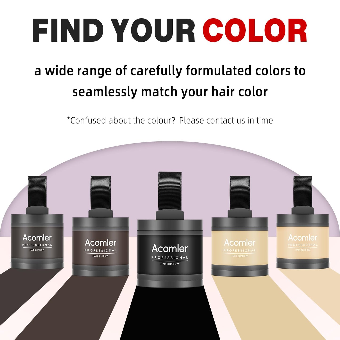 Acomler Instantly Root Cover Up Hairline Shadow Powder,Root Touch Up Hair Powder 0.35 Ounce for Thinning Hair, Grey Hair Coverage Hair Powder for Women, Men with Eyebrows,Beard Line,Bald Spots (Black)