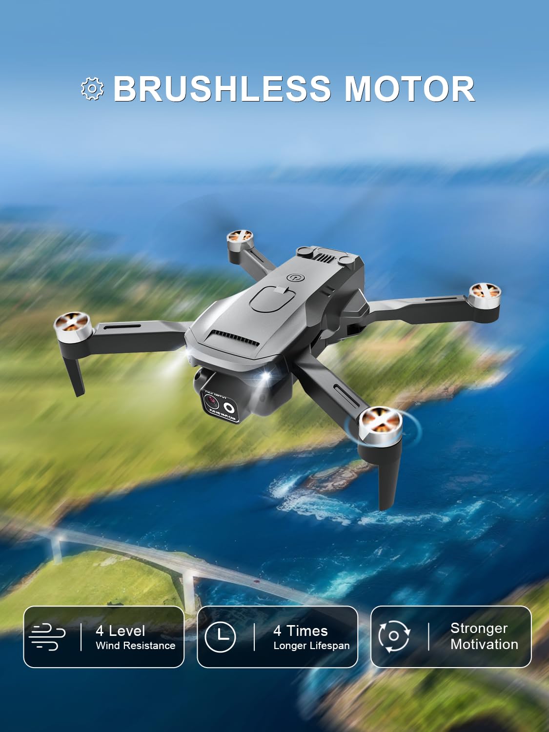 Foldable Brushless Drone with 4K HD Camera for Adults, RC Quadcopter, 30 Minutes Flight Time, One Key Take Off/Land,Altitude Hold,360° Flip with Carry Bag for beginners