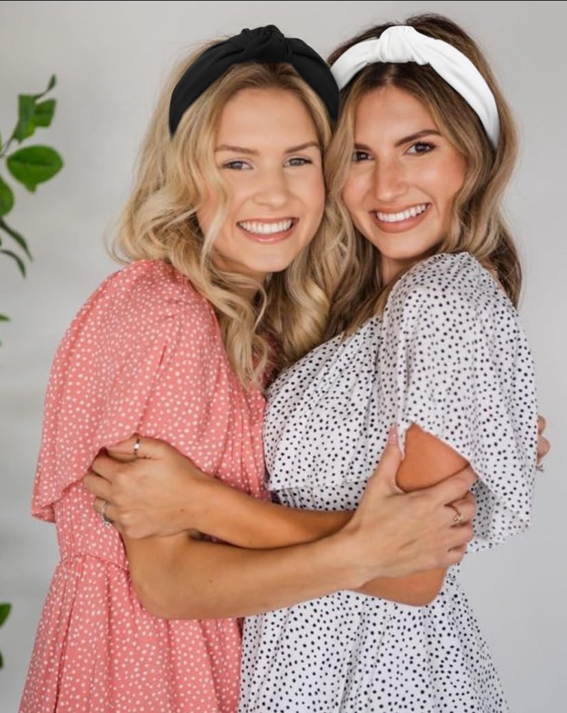 Pink Headbands for Women Girls Non Slip Cute Knotted Headbands Fashion Women Headbands for Hair Wide Top Knot Hairband for Women‘s Hair Pink Girls Hair Accessories for Women Valentine‘s Day Headbands