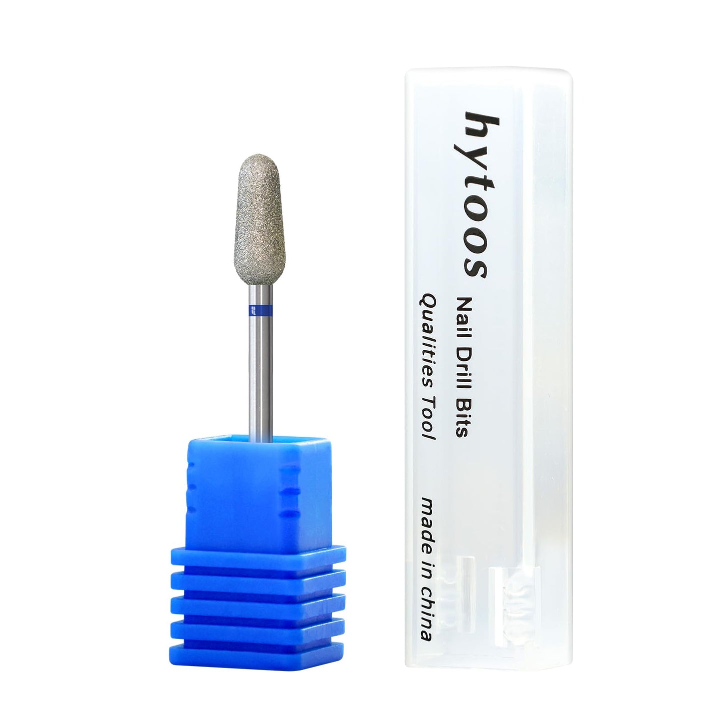 HYTOOS 5mm Conical Round Cuticle Clean Nail Drill Bit, Russian Diamond Nail Bits Professional Safety Under Nail Cleaner Burr for Cuticle Dead Skin, Electric Nails Drill Accessories, Medium