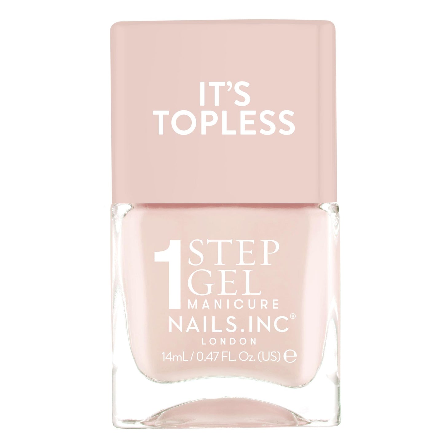 Nails Inc It's Topless Gel Nail Polish, 4-in-1 Base Coat, Treatment, Color & Top Coat, Long Lasting, Strong, Chip Free Nails, Glossy Salon Quality Manicure At Home, Vegan, Cruelty Free, Shade Renee