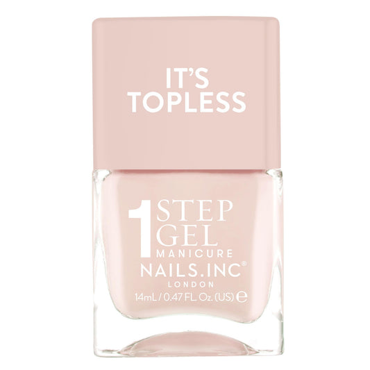 Nails Inc It's Topless Gel Nail Polish, 4-in-1 Base Coat, Treatment, Color & Top Coat, Long Lasting, Strong, Chip Free Nails, Glossy Salon Quality Manicure At Home, Vegan, Cruelty Free, Shade Renee