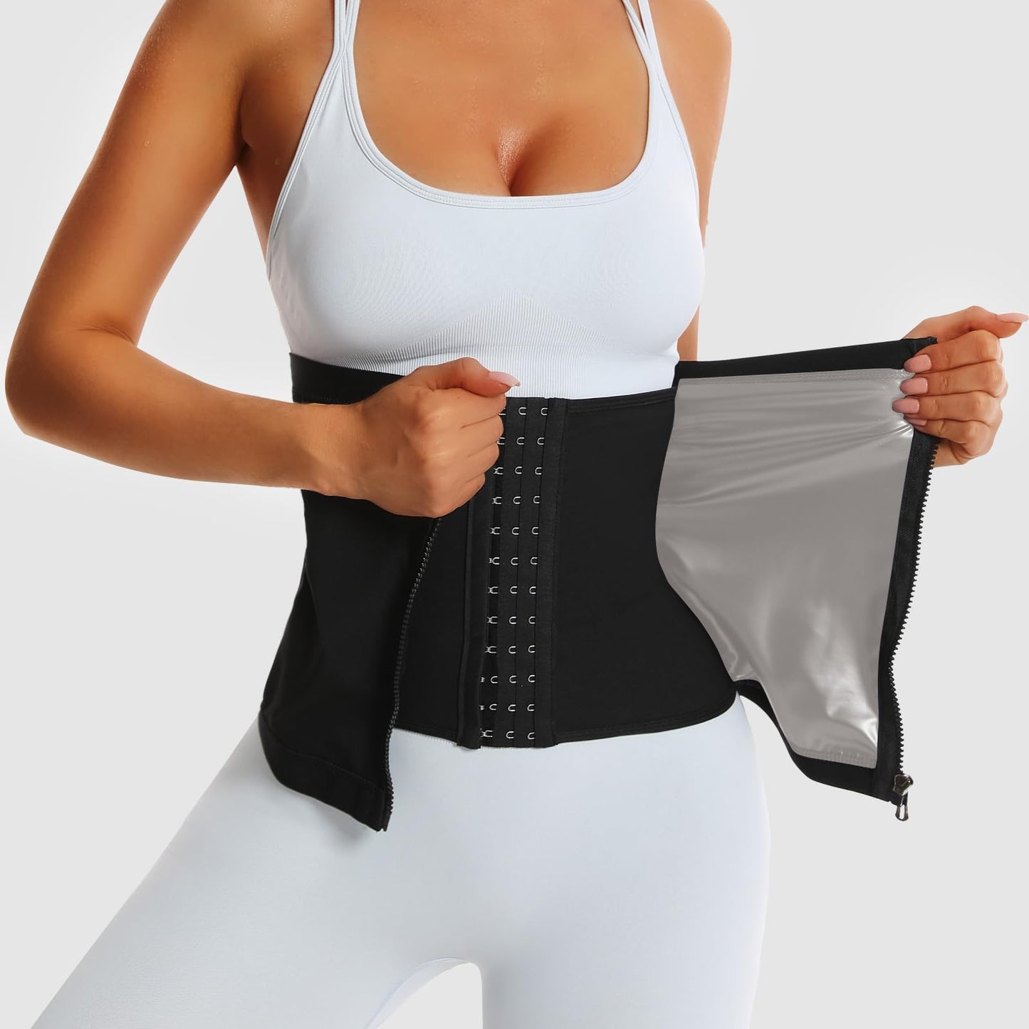 JBT Waist Trainer for Women,Sweat Band&Workout Waist Trainer for Women,Specially Designed for Women Waist Trimmer for Women (Silvery, S)