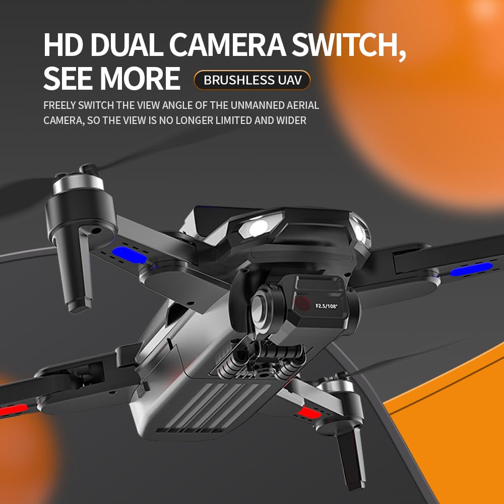 S22 Drone with 4K Camera for Adults Beginner; 194G Foldable RC Quadcopter with 328 Feet Control Range, Brushless Motor, 2.4G, 360 Degree Flip, 2 Batteries, Toys for Adults