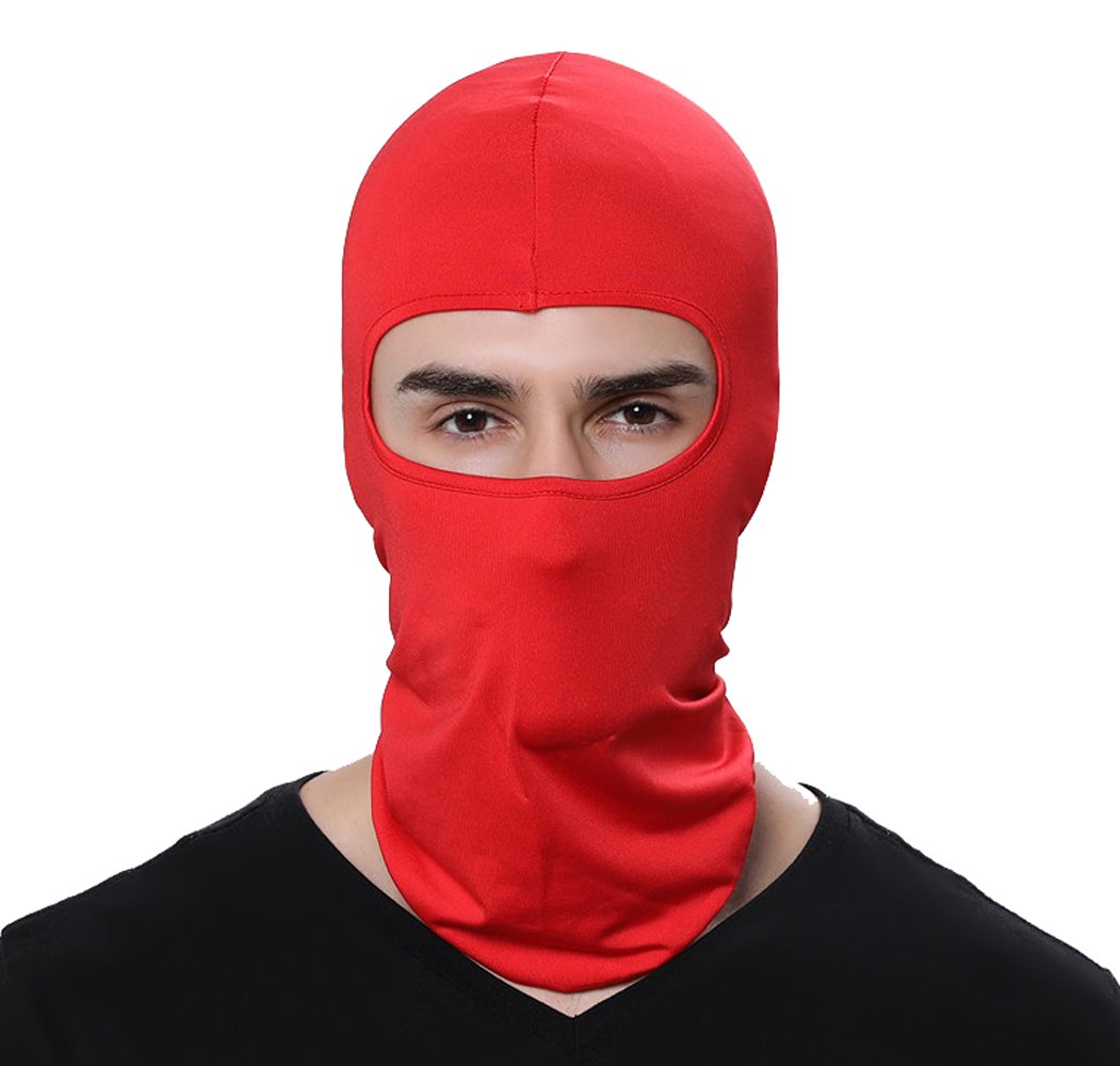 GANWAY 7 Pieces Ski Mask Balaclava Full Face Mask for Men Women Outdoor Sports Windproof UV Protection Breathable Red