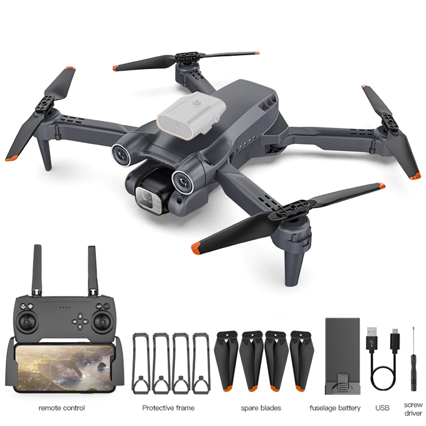 GoolRC RC Drone, 4K HD Dual Camera RC Quadcopter, Drone ESC with Function Gesture Control Trajectory Flight 360 Degree Roll One Key Funtion Gifts for Kids 8-12 Adults