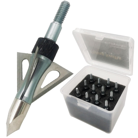 Flying Swifts Hunting Broadheads 3 Blades Archery Broadheads 100or125 Grain 12PK Screw-in Arrow Heads Arrow Tips Compatible with Traditional Bows and Compound Bow Archery Hunting (Gray)