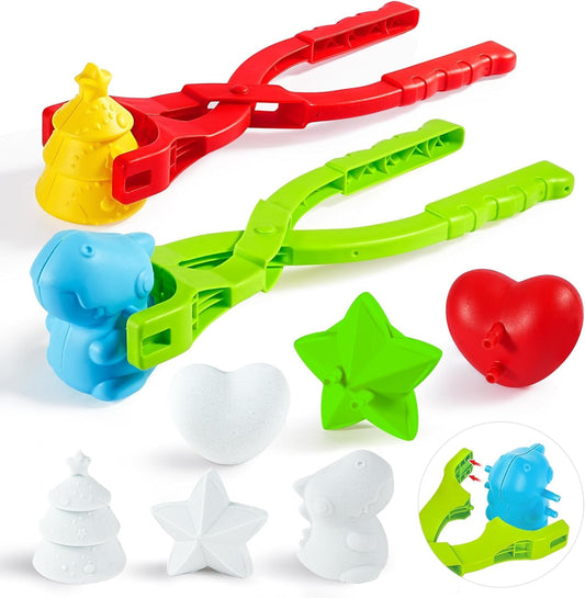 6 Pack Snowball Maker Toy, Duck Snow Ball Makers Toys for Kids Ages 4-8, Winter Snow Outdoor Removable Snow Clip Toys Tool Kit for Birthday Christmas Stocking Stuffers Gifts