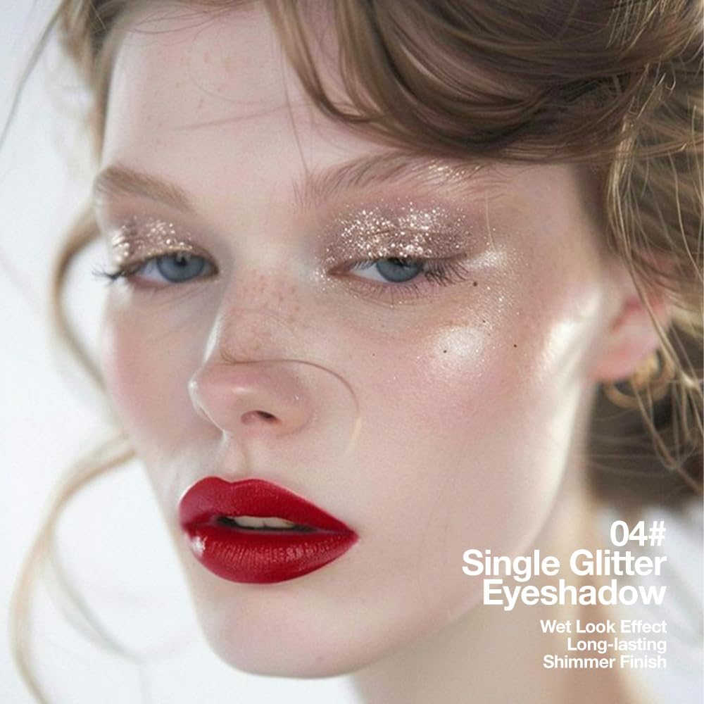 CAKAILA Single Gray Brown Glitter Shimmer Eyeshadow,Bright High Pigment Intense Monochrome Eye Shadow,Buildable Sparkly Eye Glitter Shimmer Finish,24 Hour Eye Makeup Longwear Waterproof,Blendable