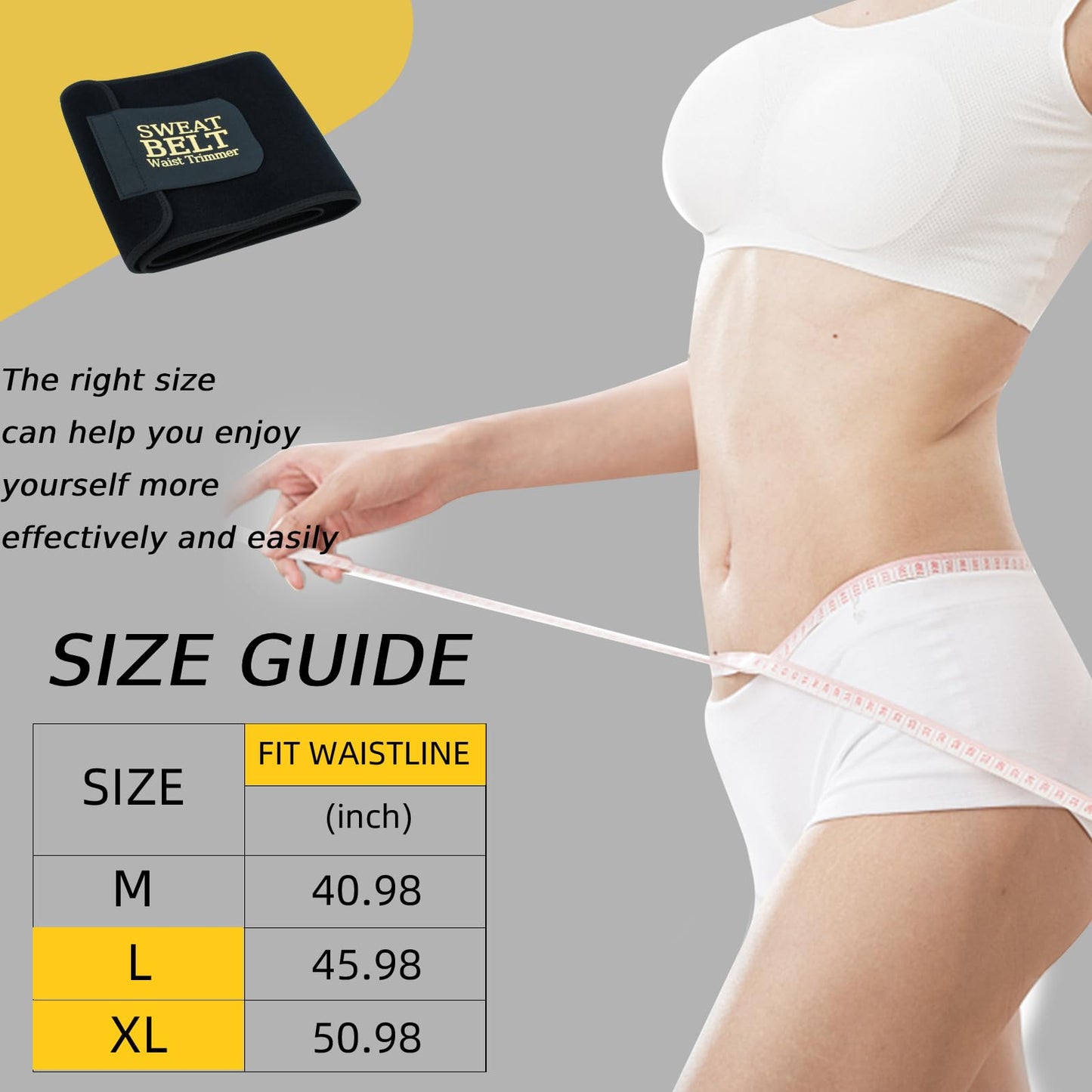 kissleaf Waist Trainer for Women Lower Belly Fat Sweat Band for Stomach Weight Loss get into shape Waist Trainer for Women Working Out Sweat Belts for Weight Loss (Unisex) -Black-M