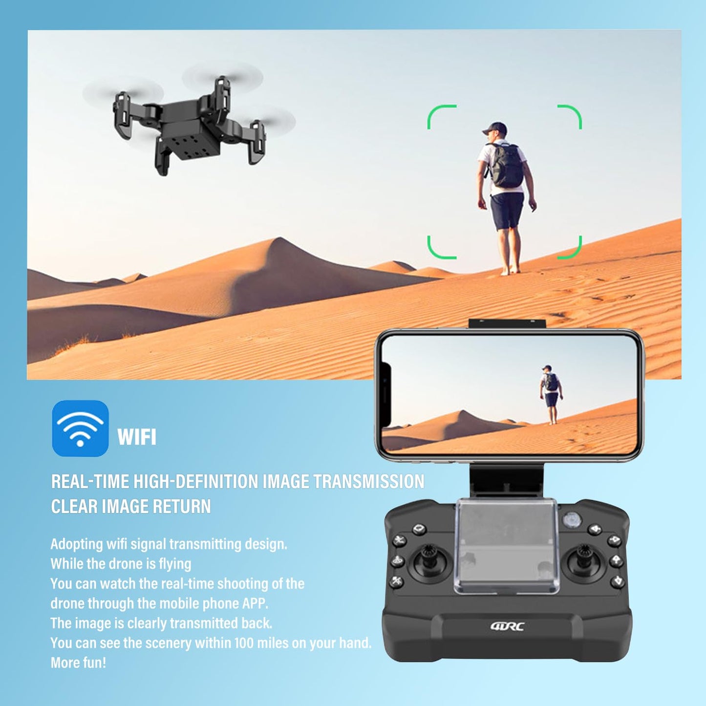 Mini Drone with 4K Camera Six-axis Stabilization Mini Shuttle Foldable FPV Drone Compact Covert UAV One Key Take Off/Land,Headless Mode,Support 360 Degree Flip