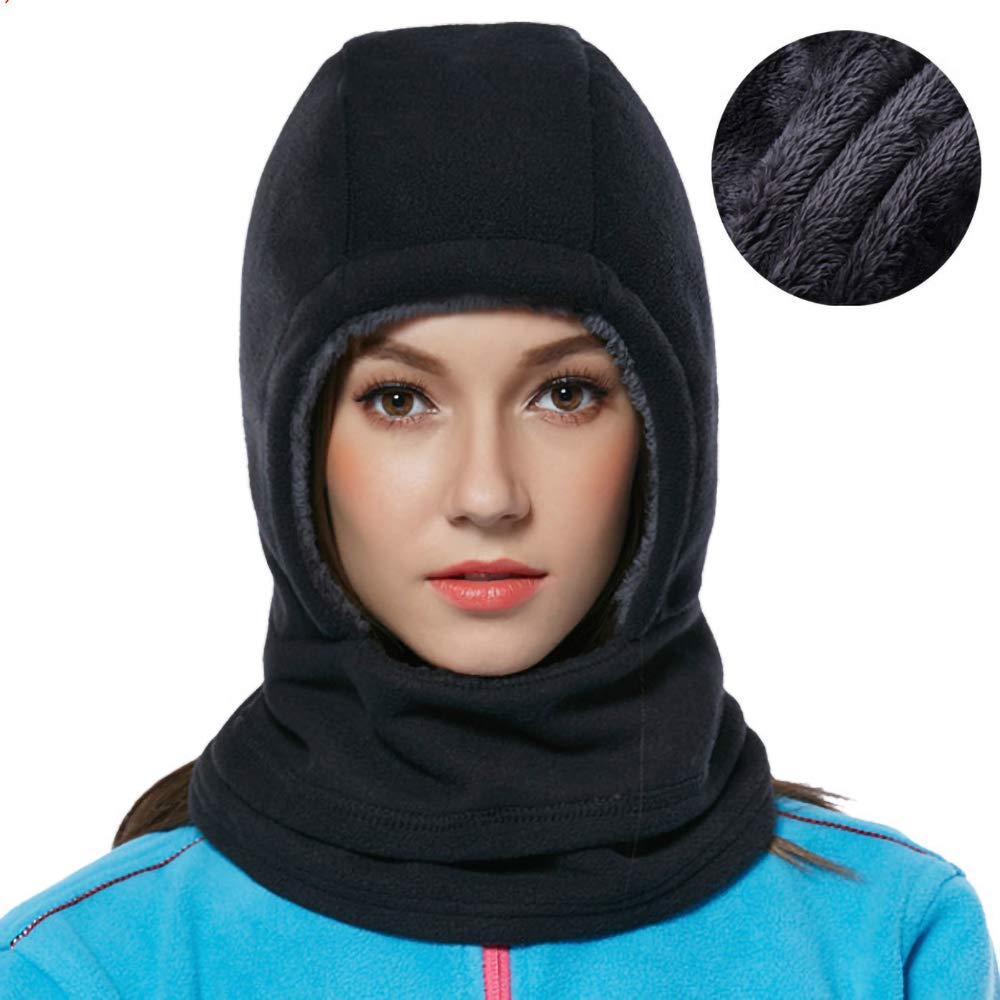 Heavyweight Balaclava Face Mask, Winter Warmer Thermal Fleece Windproof Mask for Skiing Cycling Motorcycle Black