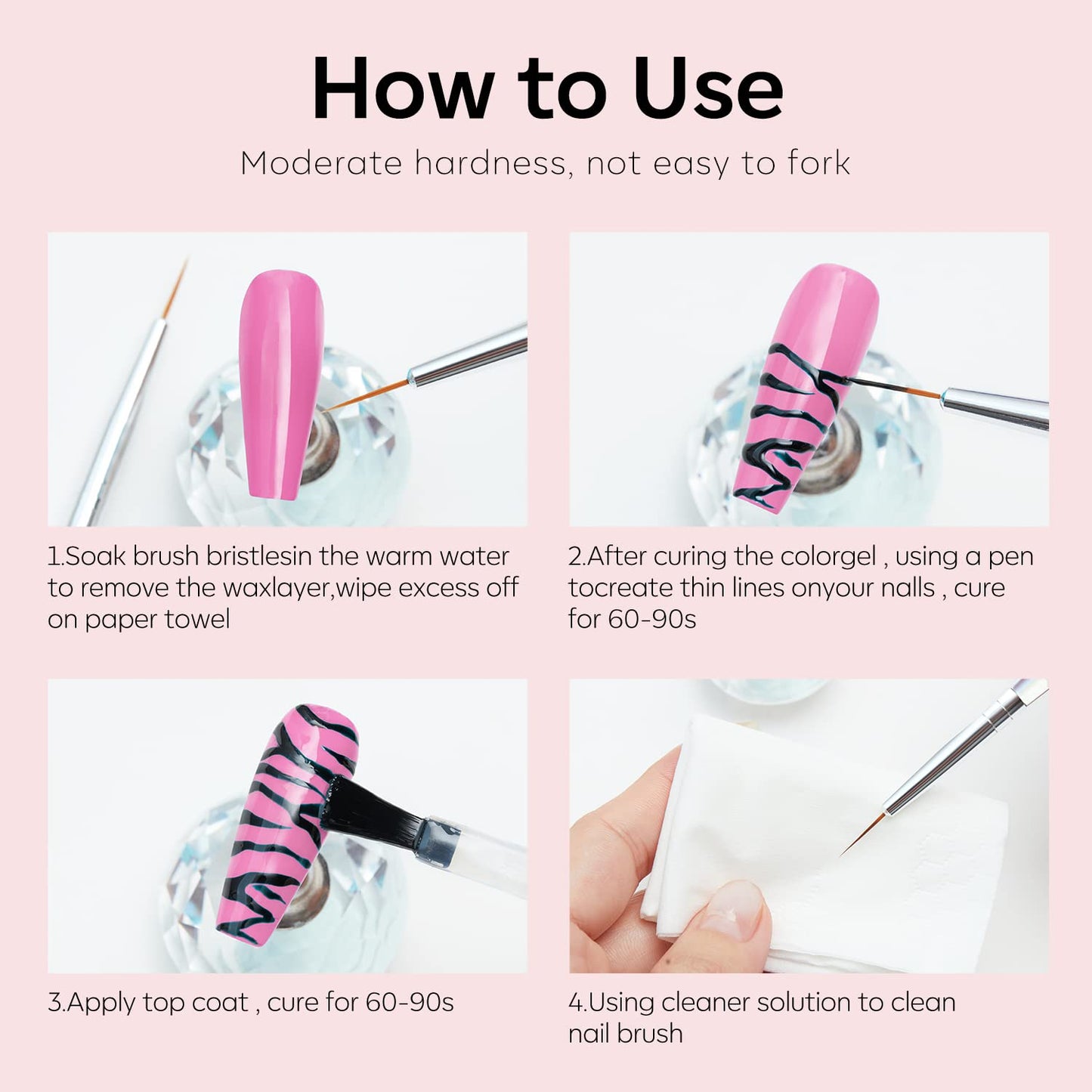 modelones Gel Nail Polish Set, 6 Colors Light/Hot/Nude Pink Jelly Gel Nail Polish White Summer Bright Nail Polish Kit with Nail Art Liner Brush Soak Off French Manicure DIY Salon Gifts