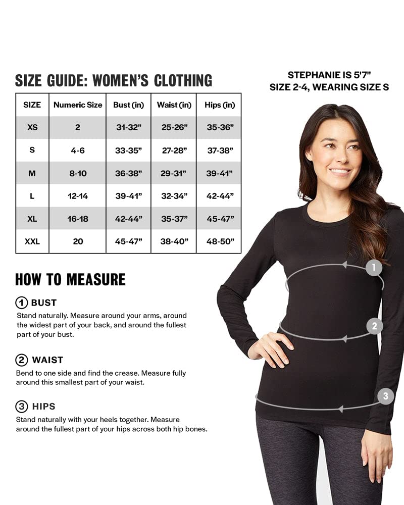 32 Degrees Heat Womens Ultra Soft Thermal Lightweight Baselayer Legging Pant, Charcoal Heather, X-Small