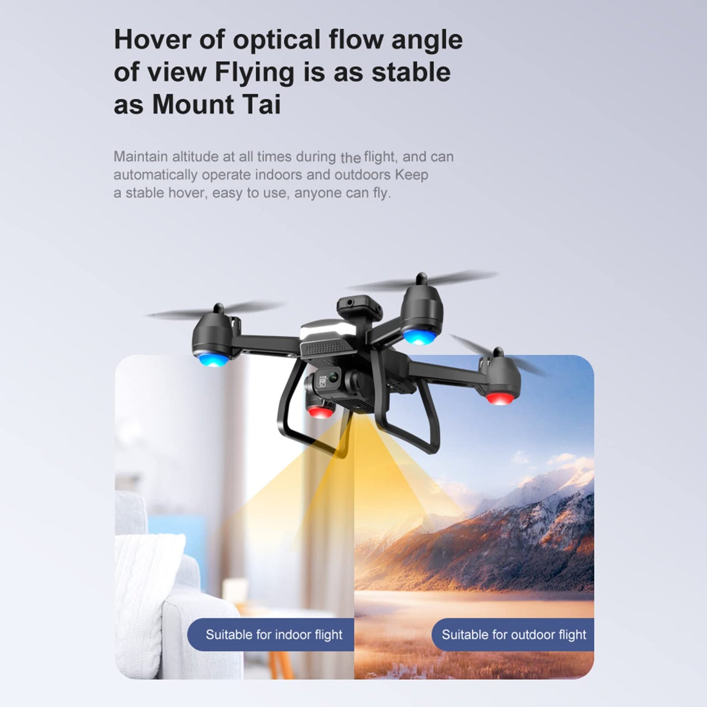 Hylukon Drones with Camera for Adults 6K Foldable Headless Drone with Obstacle Avoidance Function Optical Flow Positioning Gesture Photography with Storage Bag 2 Battery