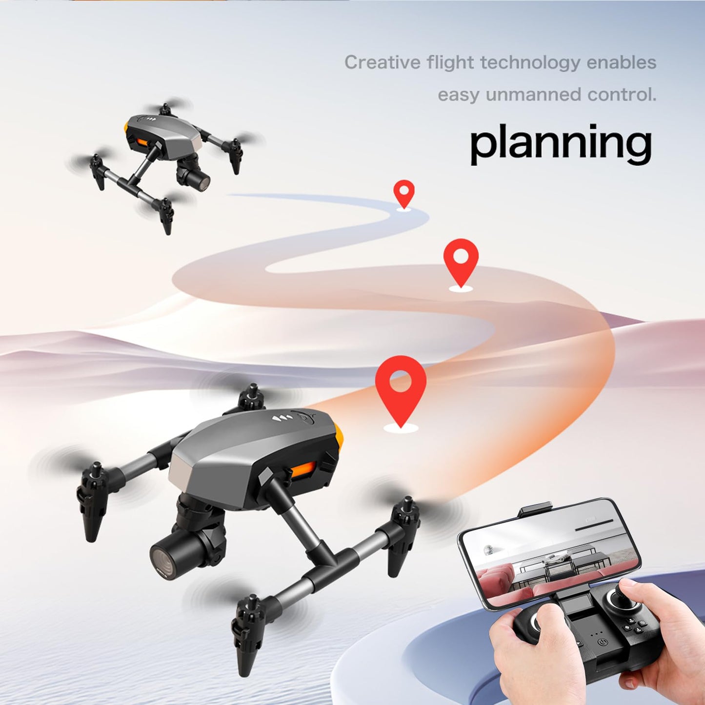 mcokoe XD1 Foldable Drone with Dual Camera & Optical Flow Positioning - 1080P HD RC Quadcopter for Adults/Beginners, 3-Section Battery, Indoor/Outdoor Aerial Photography, FAA Certified