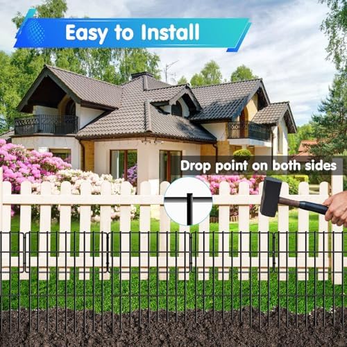 26 Panels No Dig Fence, 28ft(L) x 17in(H) Dog Digging Fencing Barrier, 1.2in Gap Animal Barrier for Bottom of Fence, Rustproof Metal Garden Edging Border Ground Defense Blockers for Outdoor Patio