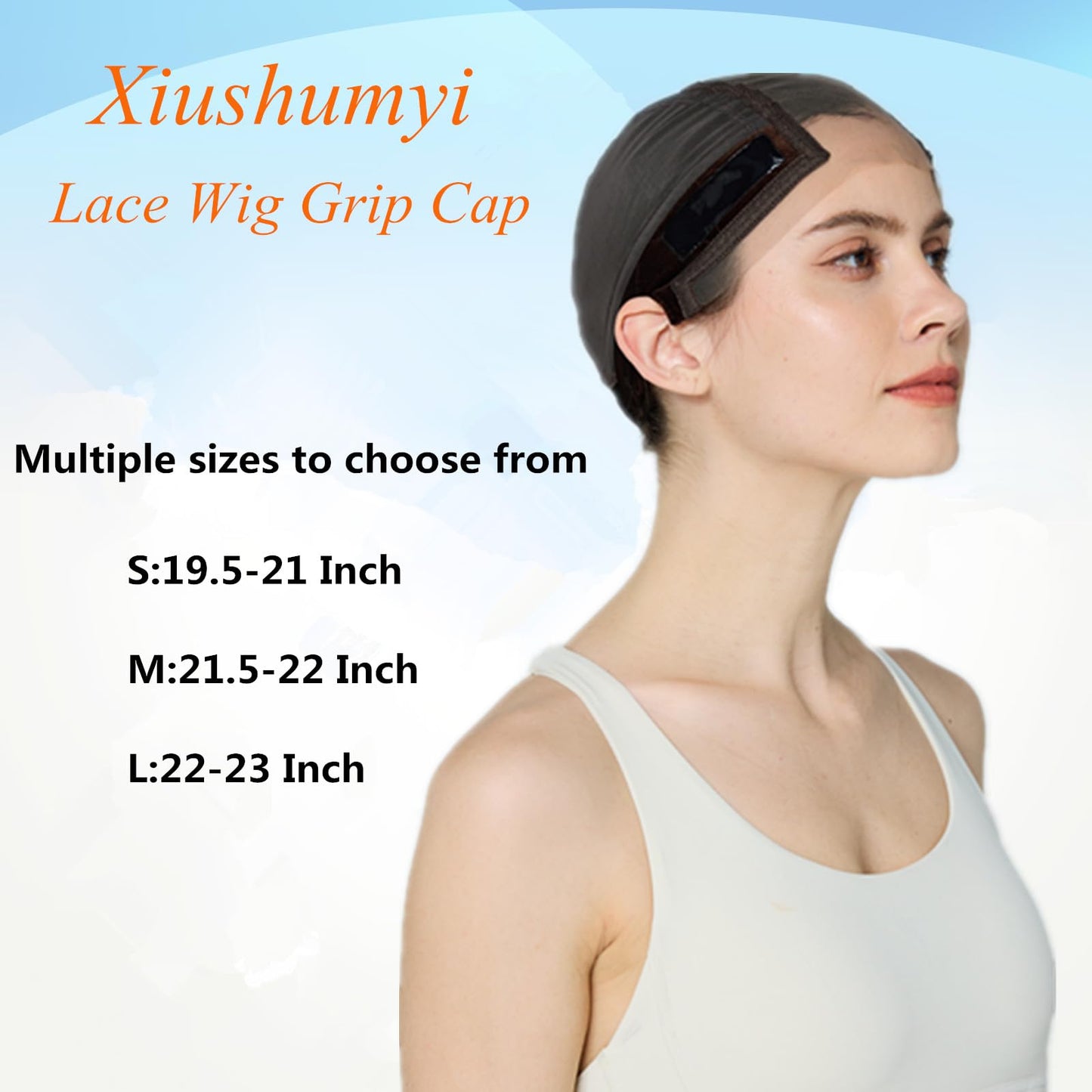 Xiushumyi Wig Cap Lace Wig Grip Cap for Keeping Wigs in Place Wig Cap with Grip Band Make Your Wigs Glue Free Non-Slip Wig Caps for Women (Brown, S)