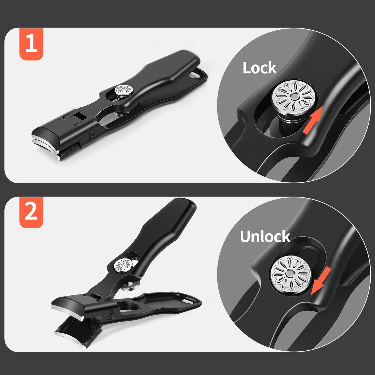 kelongn Nail Clippers for Men Toenail Clippers and Fingernail Clipper Toe Nail Clippers for Women Nail Clipper with Long Handle Wide Jaw