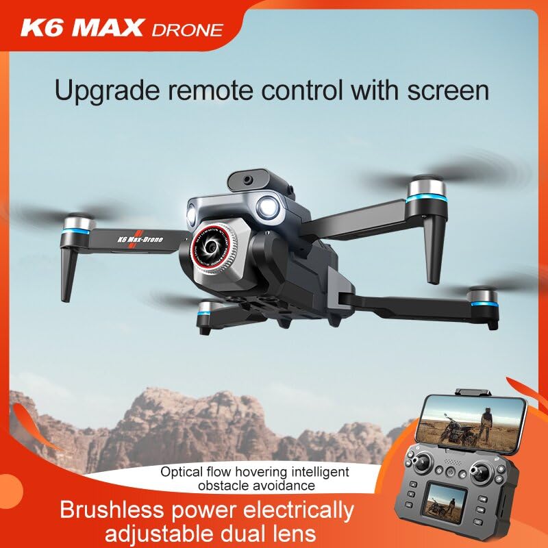 RC Drone With Screen Display, Dual Camera, Stunt Rolling, Optical Flow Hover, LED Lights, Speed Adjustment, Impact-Resistant ABS Shell, Quadcopter, 2 Batteries, Memory Card, Card Reader, Handbag