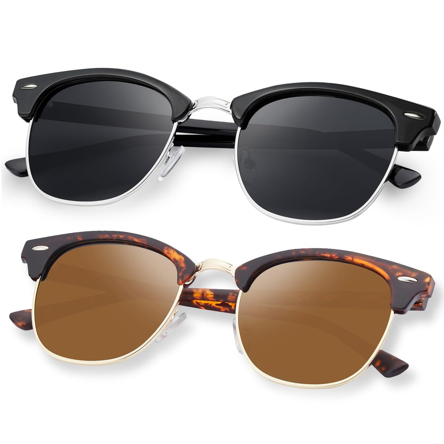 Reglaaly Sunglasses Men and Womens, Polarized Sunglasses for men with UV Blocking Semi-Rimless Frame for Driving & Hiking