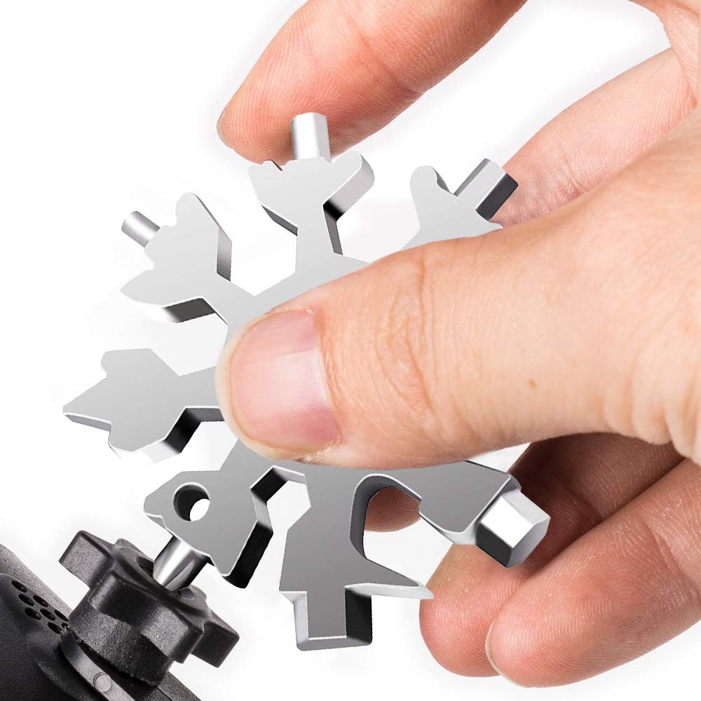 Saker 18-in-1 Snowflake Multi-Tool, 18 In 1 Incredible Tool – Easy N Genius - Saker 18-in-1 Stainless Steel Snowflakes Multi-Tool (SAKER SILVER)