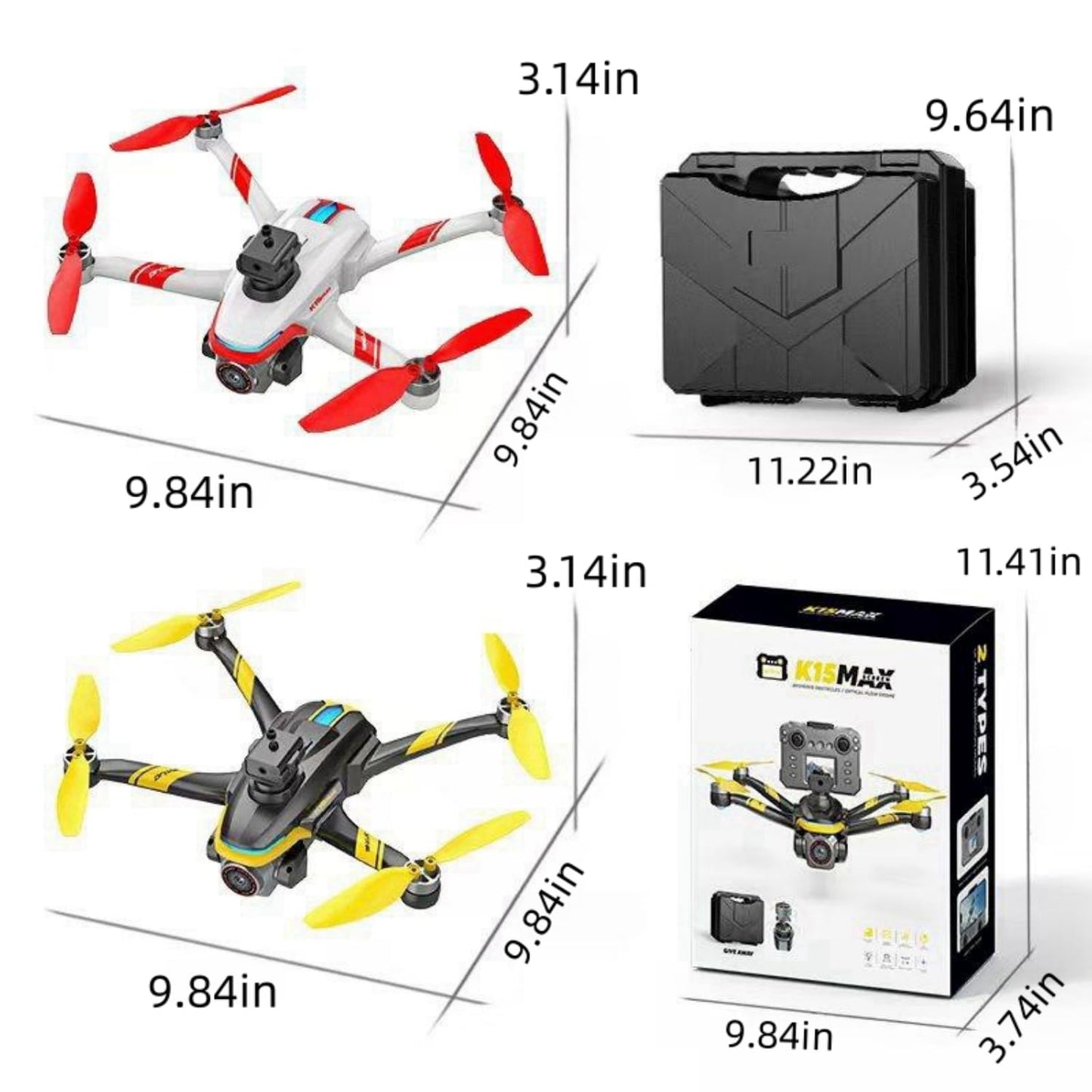 RC Drone With Screen Display Remote Control, 1080P Dual Camera, Optical Flow Hover, LED Lights, Speed Adjustment, Gravity Sensor, Brushless Motor, Trajectory Flight, 360 Degree Flip, APP Control, Headless Mode, One-Key Takeoff/Landing, Obstacle Avoidance,