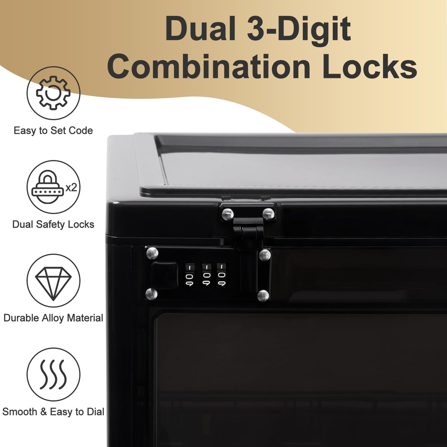 Lalifebuss Large Lock Box for Personal Items, 24 Litre Combination Lockable Storage Box for Office Locker/School/Medicine/Snacks/Phone Jail/Electronic/Home