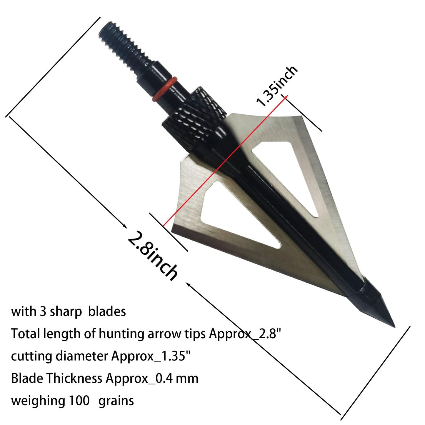 Flying Swifts Hunting Broadheads 3 Blades Archery Broadheads 100Grain 12PK Screw-in Arrow Heads Arrow Tips Compatible with Traditional Bows and Compound Bow Archery Hunting