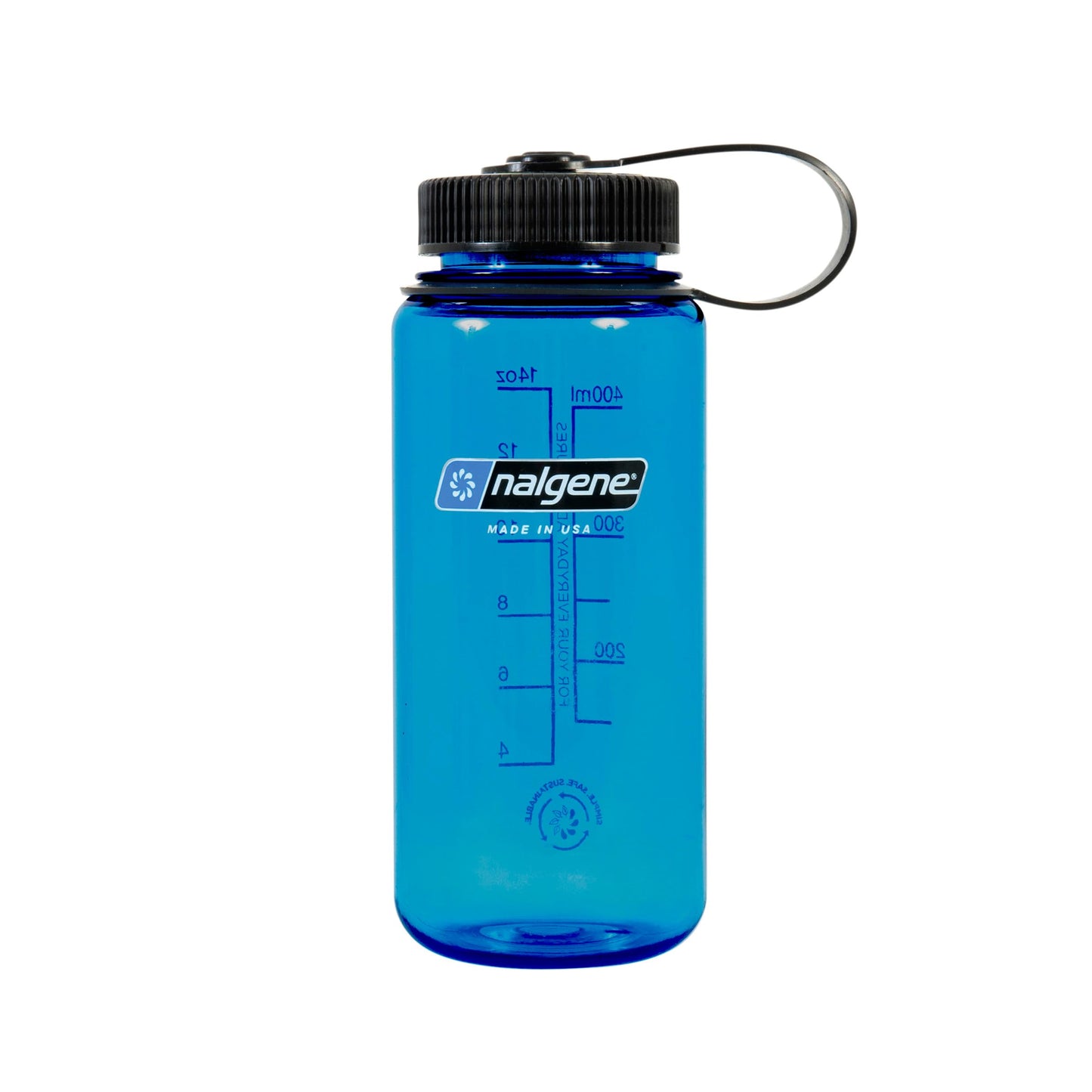 Nalgene Sustain Tritan BPA-Free Water Bottle Made with Material Derived from 50% Plastic Waste, 16 OZ, Wide Mouth, Slate Blue