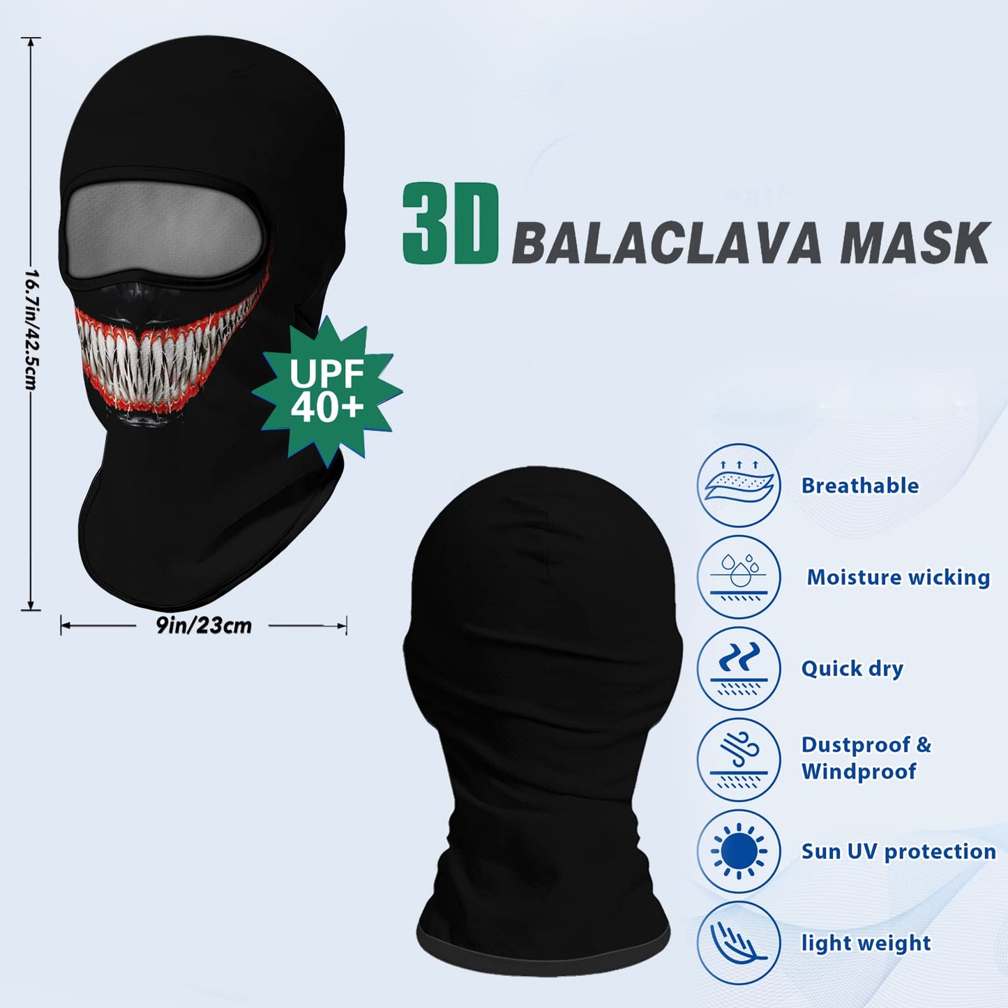 Obacle Balaclava Face Mask Men Women Ski Cycling (Teeth with Red Lip Smile)