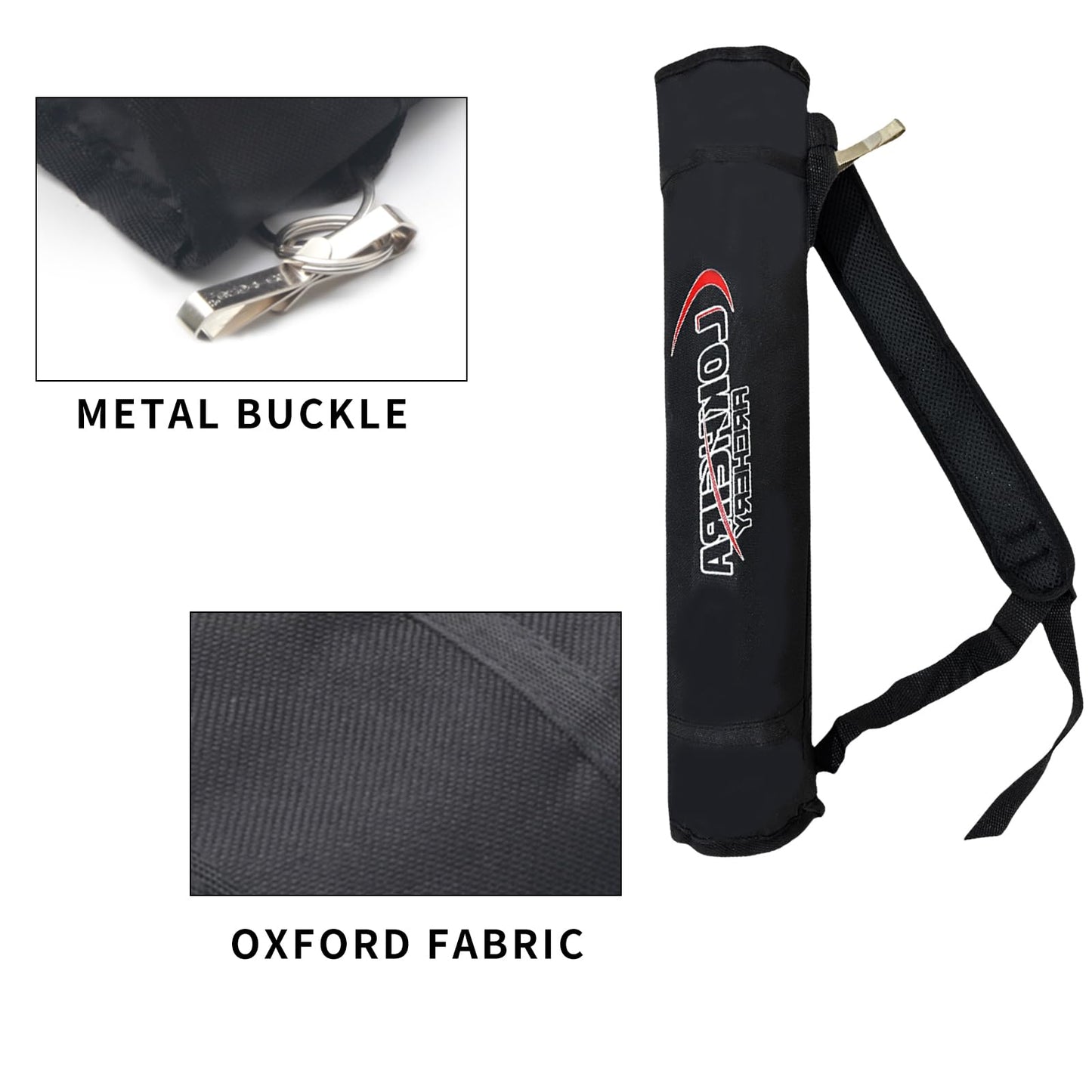 Arrow Quiver, Archery Lightweight Back Arrow Quiver Dual Use Foldable Compact Hip Arrows Bag for Recurve Bow Compound Target Practice Nylon Arrow Bag（Black）