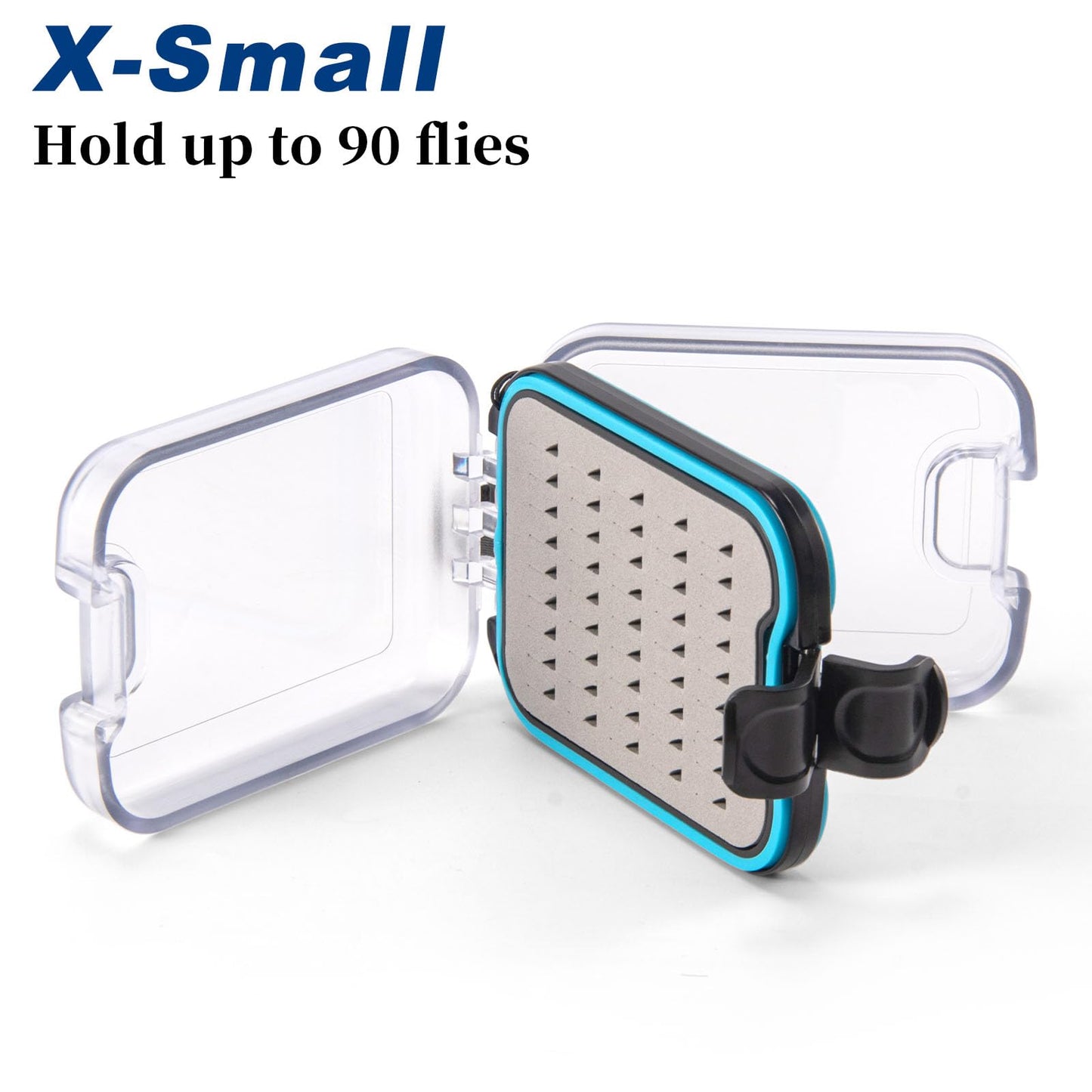 Dr.Fish 2 Pack Fly Box for Fly Fishing Flies Case Jig Box Streamer Fly Fishing Box Waterproof Lightweight ABS Plastic Double Sided Transparent Lid Clear View Deep Slot Flies Hoder Storage Case