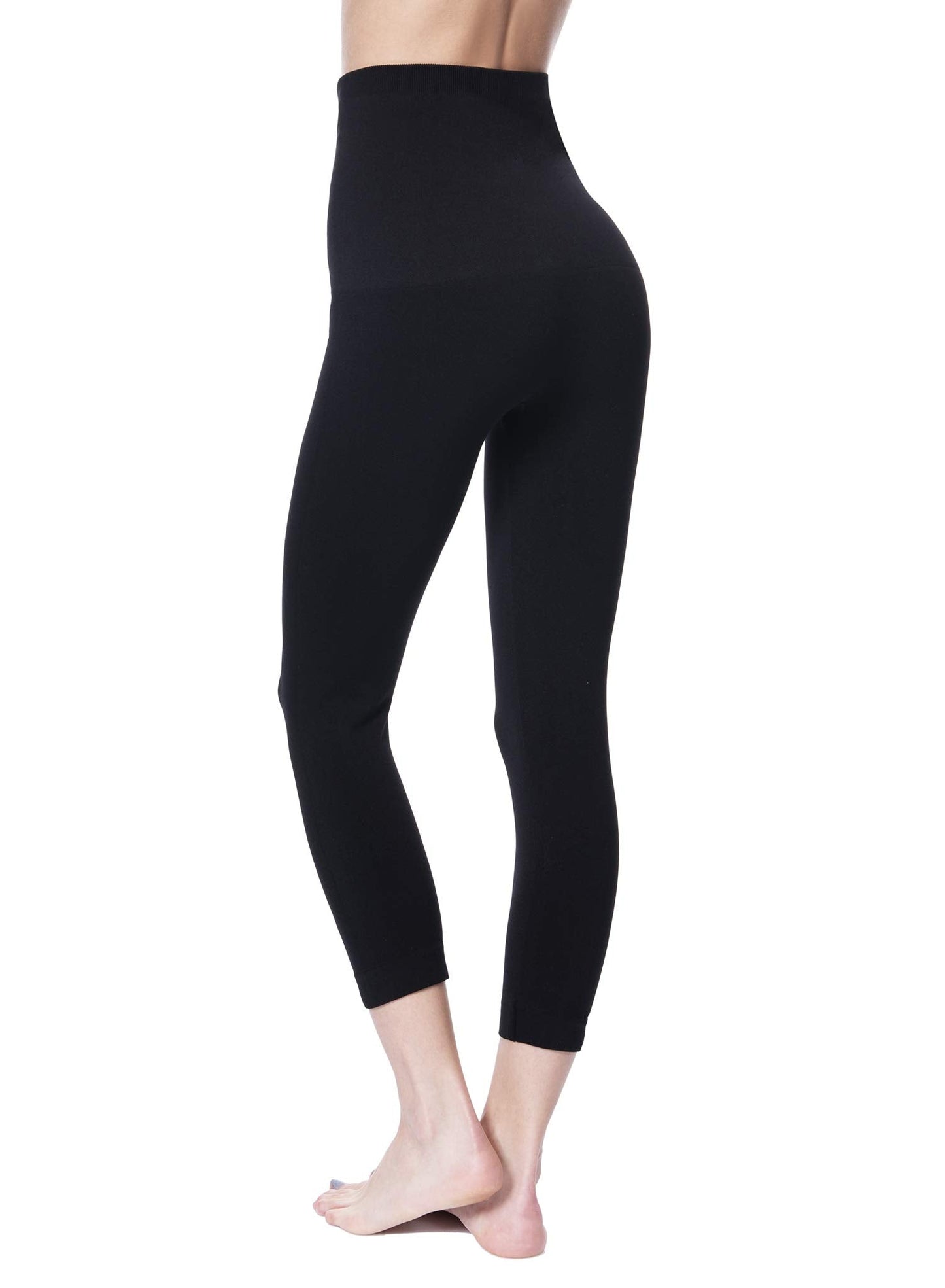 MOTHERS ESSENTIALS High Waist Tummy Compression Control Slimming Leggings (xsmall, black-capri)