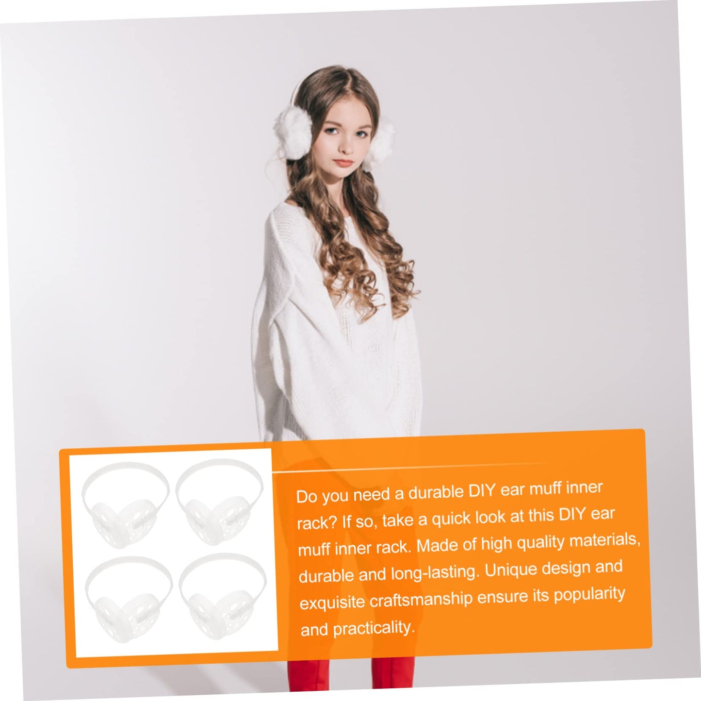 Gogogmee 4 Pcs Warm Earmuff Frame Kit Ear Muff Inner Rack Supplies Women Earmuff Making Frame and Replacement Parts for Comfort