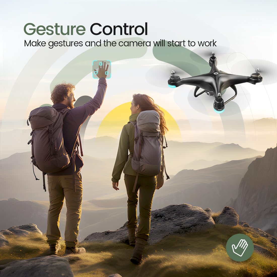 Holy Stone HS110D FPV RC Drone With 1080P HD Camera Live Video 120 Wide Angle WiFi Quadcopter With Gravity Sensor, Voice Control, Gesture Control, Altitude Hold, Headless Mode, 3D Flip RTF 2 Batteries