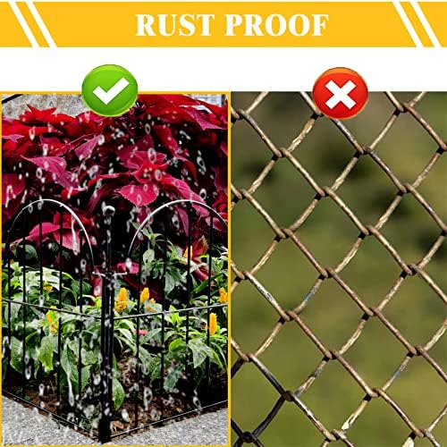 Garden Fence, 22 in(H) x 27.5 ft(L) Arched Rustproof Metal No Dig Fence Garden Fence Border,Ground Stake Animal Barrier Fence for Rabbit Dog, Outdoor Landscape Decor for Yard & Patio,25 Pack