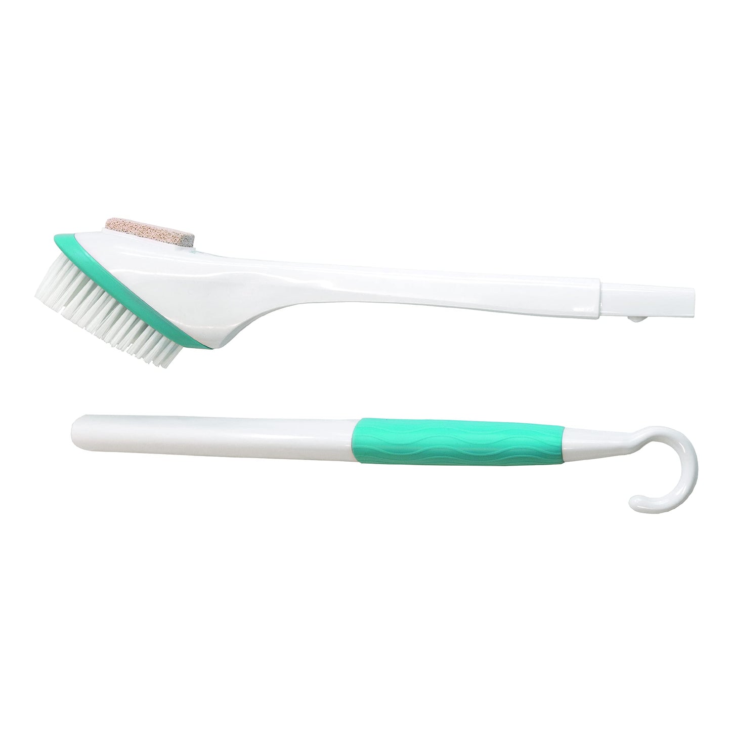 Miracle Foot Brush 30" w/ Scrubbing Pumice Stone and Shower Grip Handle with Hook. Wet/Dry Brush, Great for Seniors, Pregnant, Disabled, or Post surgery. 1000's sold