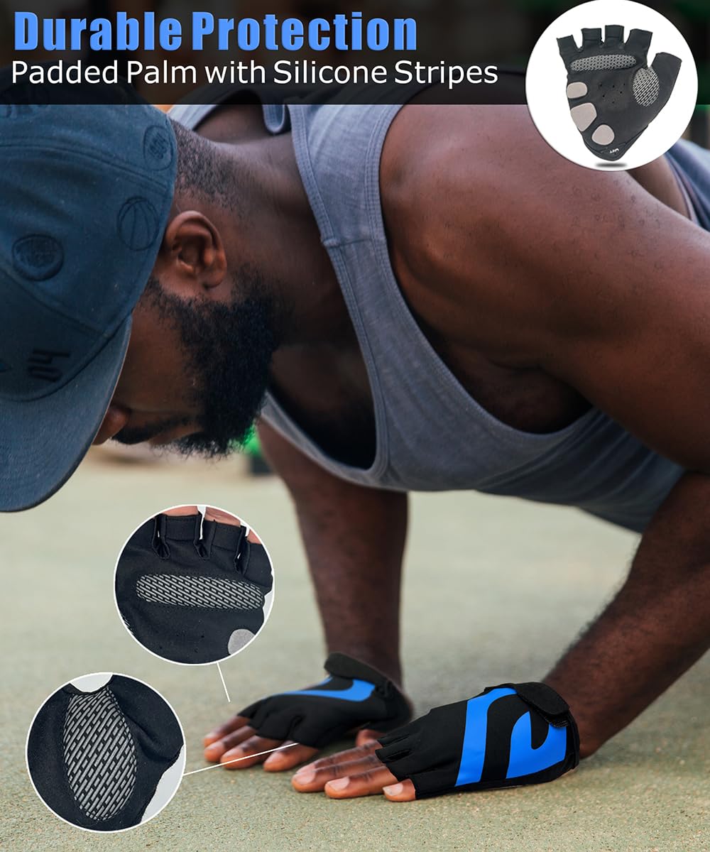 sunnex Gym Gloves for Women, Workout Gloves Women, Fingerless Gloves for Weightlifting, Lightweight Breathable Fitness Gloves, Sports Gloves for Training Lifting Weight Cycling Climbing Rowing