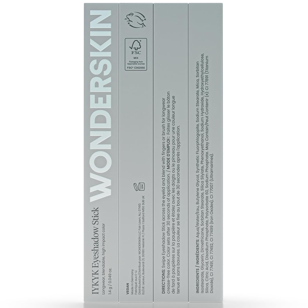 Wonderskin IYKYK Eyeshadow Stick - Longwear Eye Shadow Sticks, Budge-Proof & Waterproof Shimmer Eyeshadow Stick with Built-in Sharpener (Green Smoke)