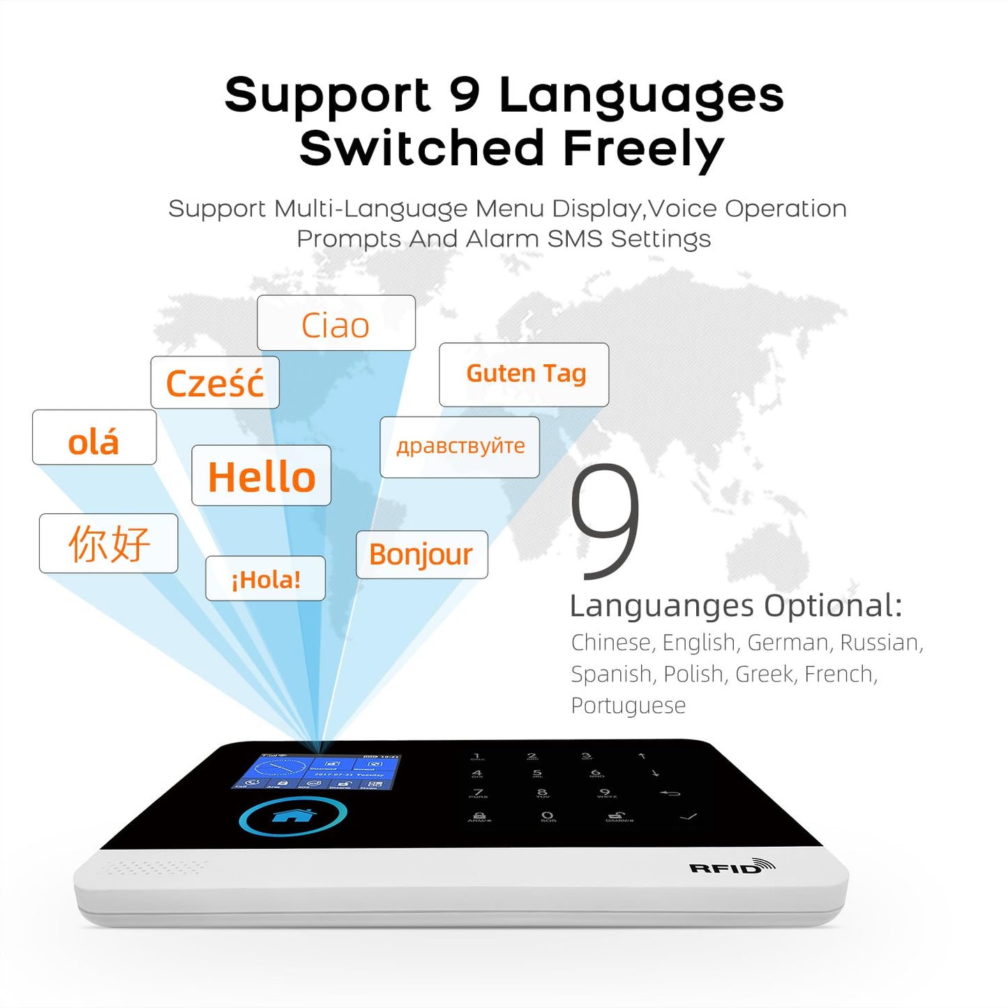 LWOHSI Home Security System,WiFi Wireless Alarm System with Door Window and Motion Sensors,Loud Siren,APP Alerts Push,Compatible with Alexa,NO Monthly Fees for Home Kids Safety (13 Piece Kits)