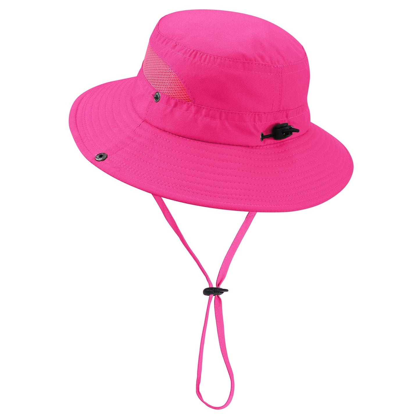 Century Star Outdoor Kids Sun Hat Boys Sun Hat Girls Beach Hat UPF 50+ Kids Bucket Hat Wide Brim Kids Fishing Safari Hat 2Pcs Rose Red & Lake Blue 5-13T