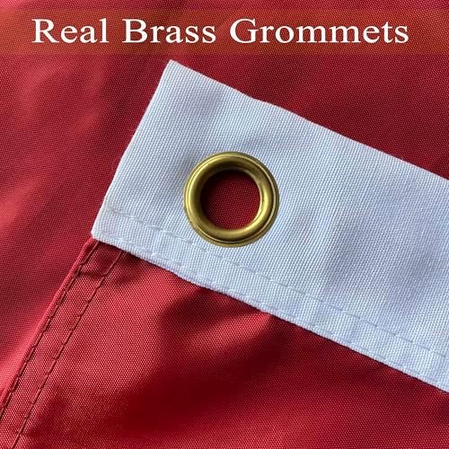 Embroidered Double Sided Marine Corps Flag 3x5 Outdoor-3Ply Heavy Duty 300D Nylon 4 Rows Sewn- All Weather United States Official Marine Corps Flag Banner for Indoor with 2 Brass Grommets