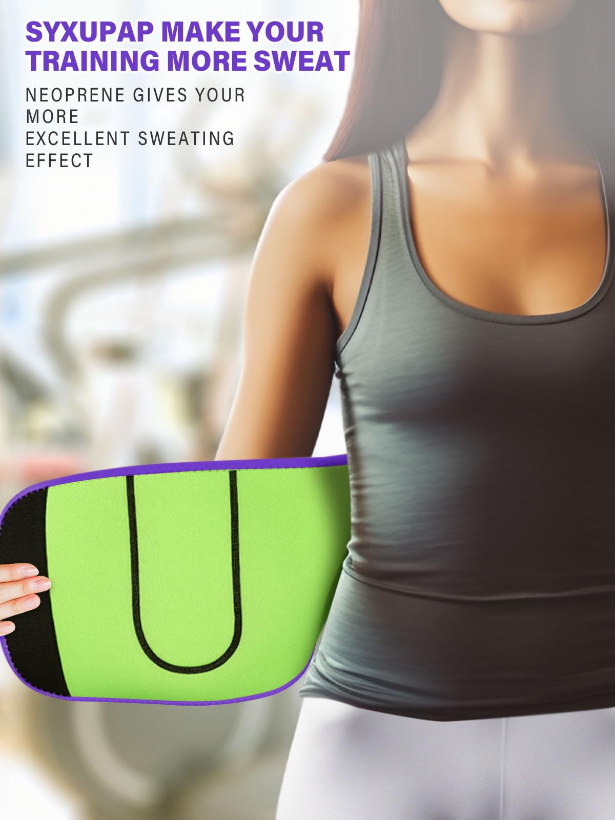 SYXUPAP Waist Trimmer for Women and Men,Waist Trainer for High-Intensity Training & Workouts, Size M Purple