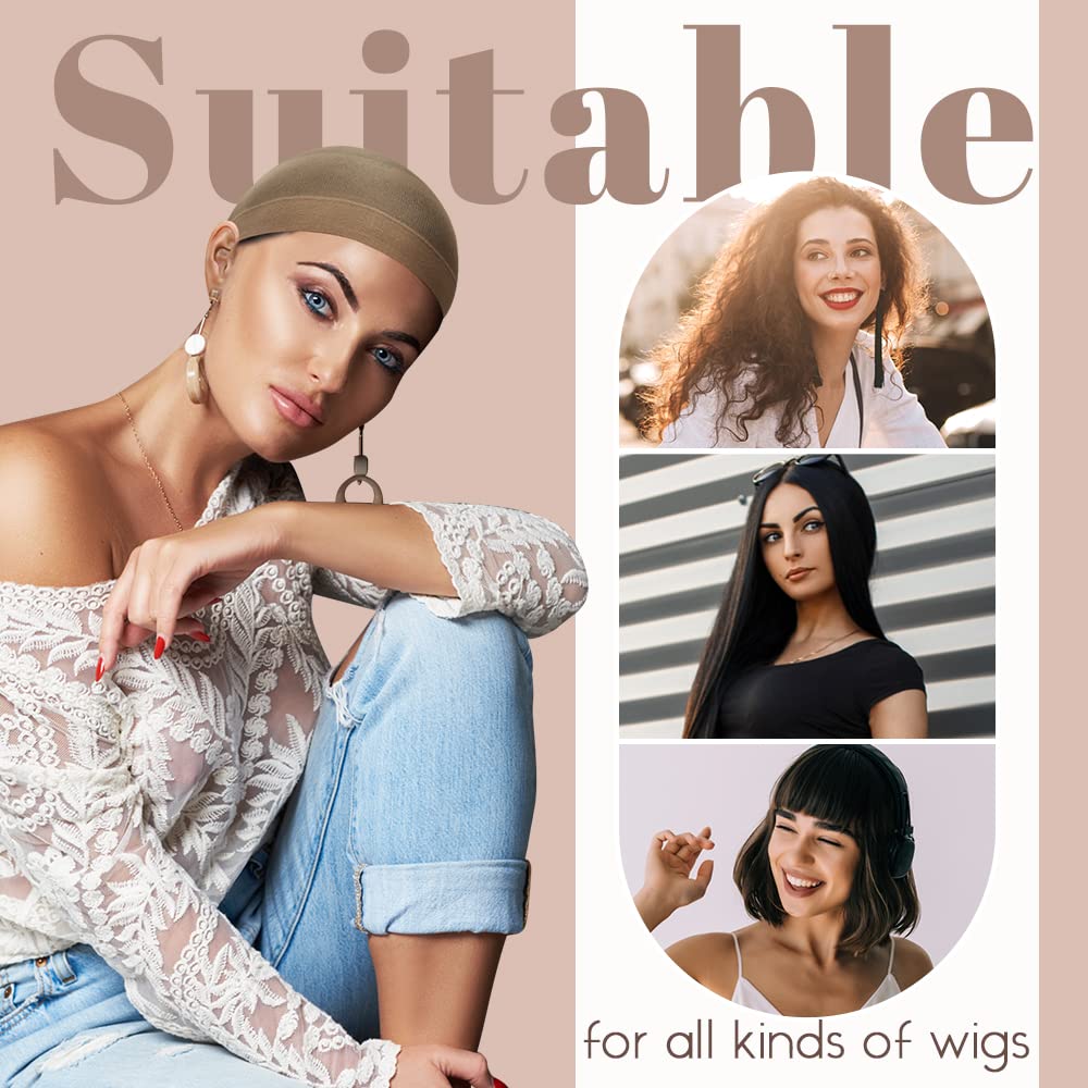 MYKURS Stocking Wig Cap For Women, Wig Cap for Lace Front Wig, Brown 24 PCS