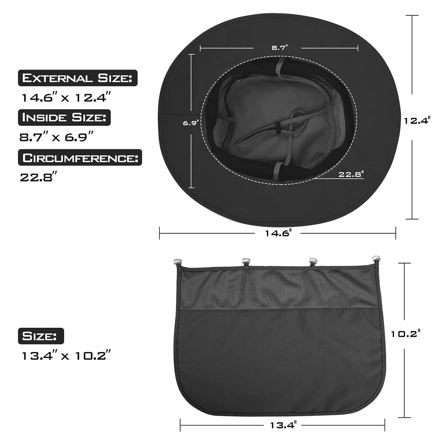 KastKing UPF 50 Boonie Hat Fishing Hat with Removable Neck Flap Sun Hats,Gray