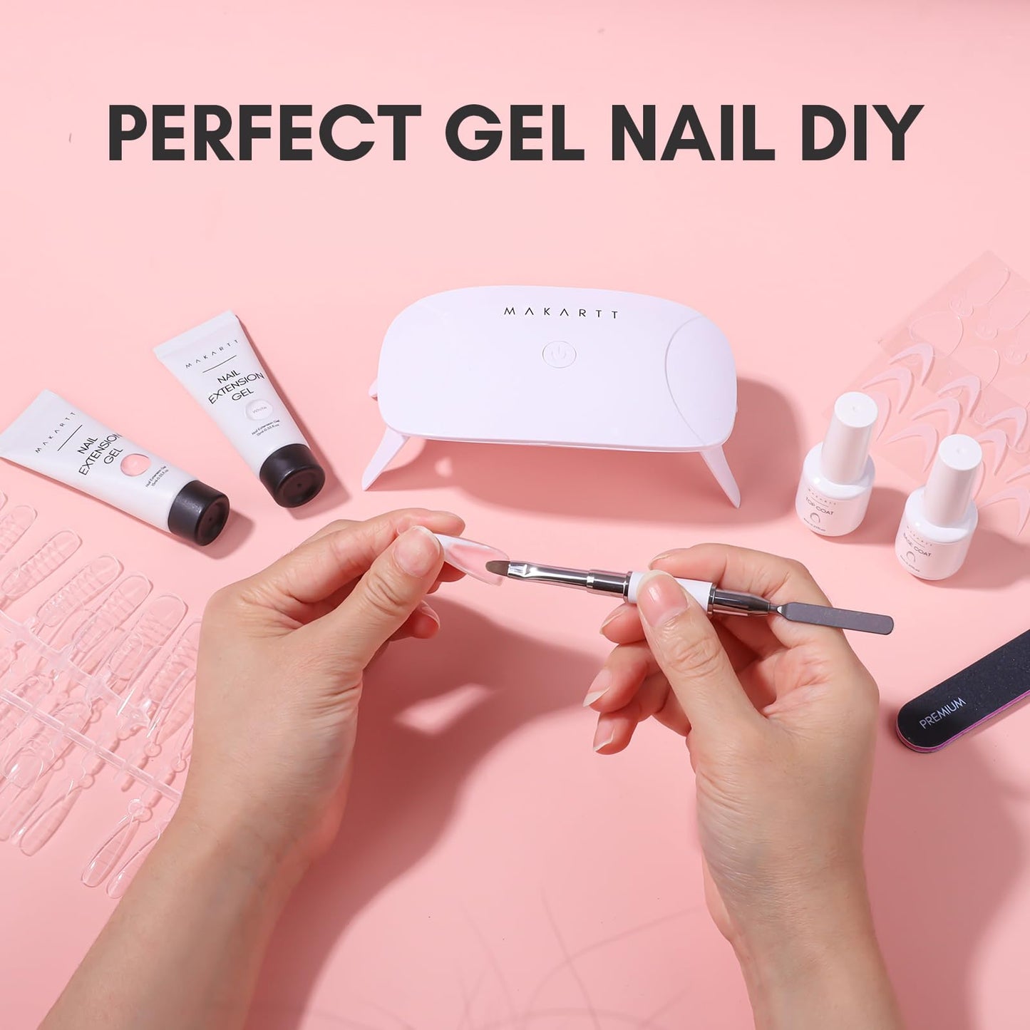 Makartt Poly Nail Gel：Builder for Extension and Strengthener, Tender Nude Pink, 50 ML, Strong and Half Solid Texture, Long-Lasting and Easy to Use Manicure Supplies-Peachy