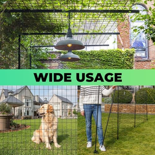 Garden Fence Black PVC Coated Welded Wire Fencing 48 Inch x 50 Foot, 2 Inch x 3 Inch 16GA, Garden Border Fencing Roll Vinyl Coating Metal Wire Mesh for Yard Vegetable Plant Protection Poultry Netting